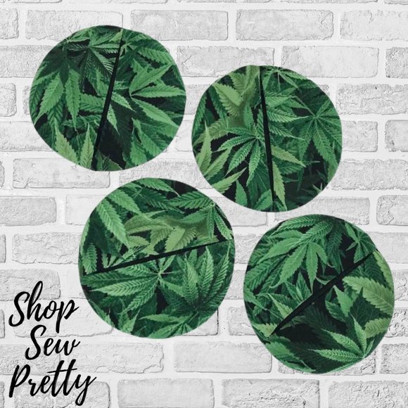 420 Reversible Coasters Wine Glass NWT Handmade - Picture 1 of 8